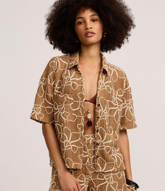 Camisa Texturizada em Renda com Cordas Aplicadas - 2