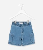 Bermuda Infantil Jeans com Bolsos Cargo - Tam 1 a 6 Anos - 1