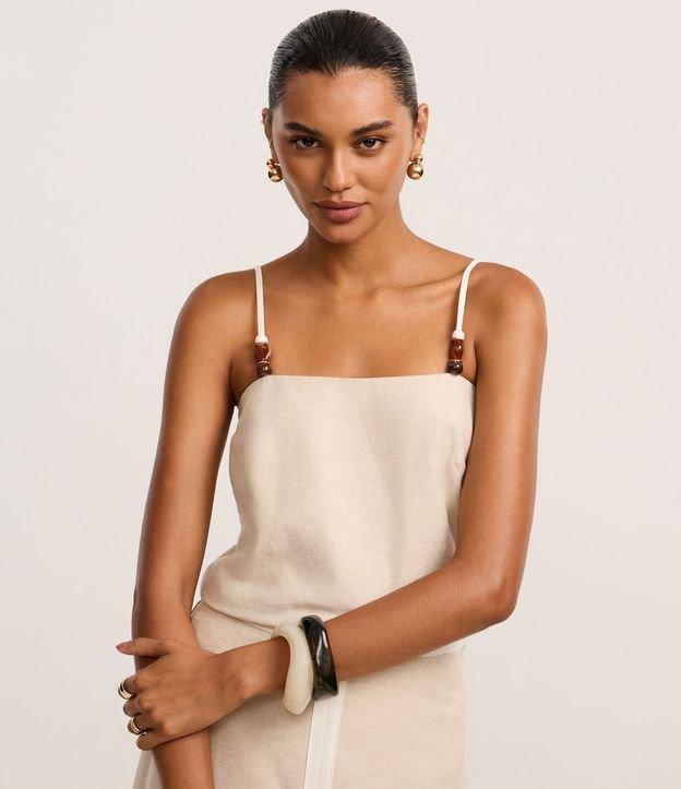 Blusa em Viscolinho com Miçanga na Alça Regulável - 2