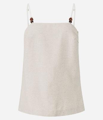 Blusa em Viscolinho com Miçanga na Alça Regulável