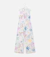 Macacão Infantil em Viscolinho com Estampa Tropical - Tam 5 a 14 Anos - 1