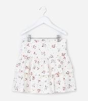 Saia Infantil em Anarruga com Estampa Floral Liberty - Tam 7 a 14 Anos - 1