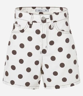 Short Mom em Sarja com Estampa Poá