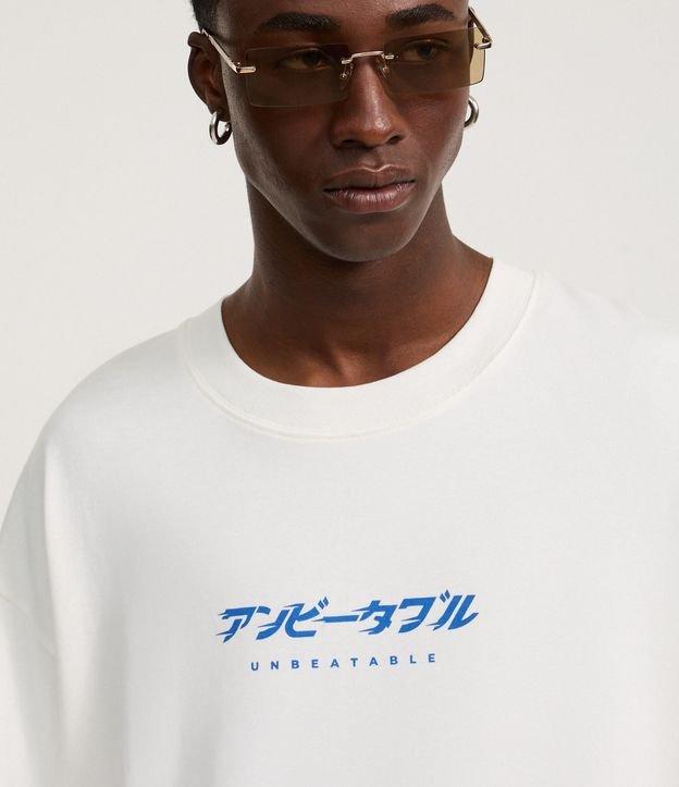 Camiseta Oversizdd em Algodão com Estampa Lettering Unbeatable - 1