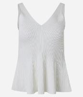 Blusa Peplum em Tricô com Decote V e Alça Larga - 1