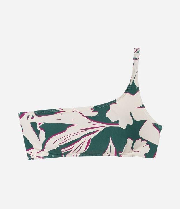 Biquíni Top Ombro Só em Microfibra com Estampa de Folhagem Curve & Plus Size - 1