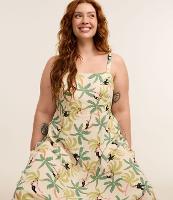 Vestido Midi em Viscolinho com Estampa Tropical Curve & Plus Size - 2