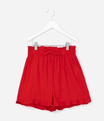 Short Clochard Infantil em Viscolinho - Tam 5 a 14 Anos