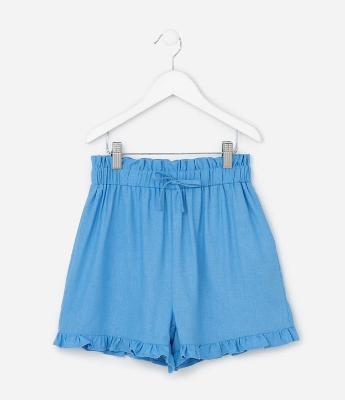 Short Clochard Infantil em Viscolinho - Tam 5 a 14 Anos