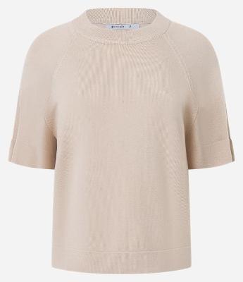 Blusa em Tricô com Cava Raglan e Manga Transparente