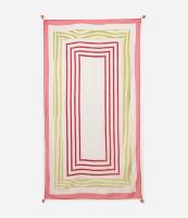 Canga Retangular em Chiffon com Estampa Geométrica e Tassel - 1