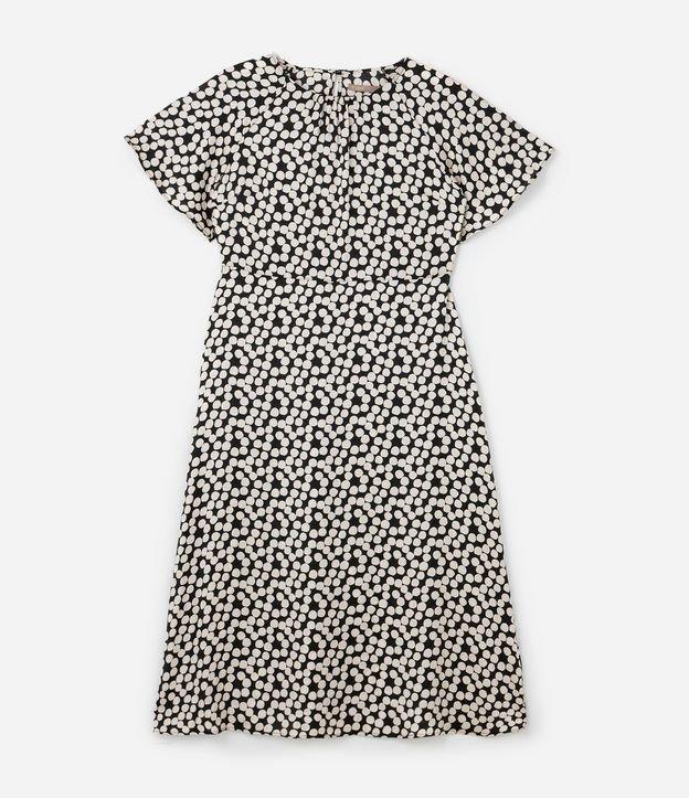 Vestido Midi em Crepe Acetinado Poá com Manga Evasê Curve & Plus Size - 1