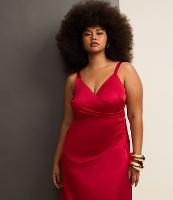 Vestido Longo em Crepe Acetinado com Transpasse Curve & Plus Size - 2