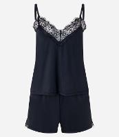 Pijama Short Doll em Microfibra com Aplicação de Renda - 1