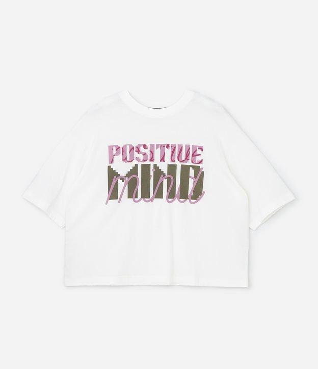 Camiseta Oversized Esportiva em Algodão com Estampa Positive Mind Curve & Plus Size - 1