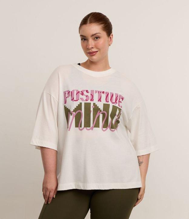 Camiseta Oversized Esportiva em Algodão com Estampa Positive Mind Curve & Plus Size - 2