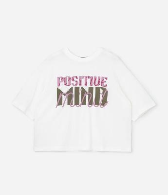 Camiseta Oversized Esportiva em Algodão com Estampa Positive Mind Curve & Plus Size