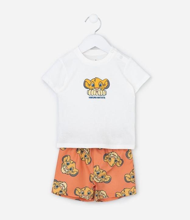 Conjunto em Microfibra com Estampa Rei Leão - Tam 3 a 18 Meses - 1