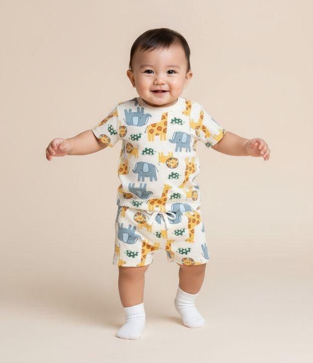 Conjunto Infantil com Estampa de Bichinhos - Tam RN a 18 meses - 2