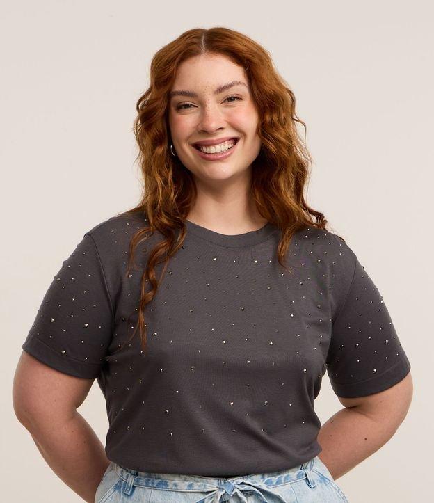 Camiseta com Brilhos Salpicados Curve & Plus Size - 3