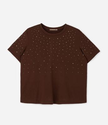 Camiseta com Brilhos Aplicados Curve & Plus Size
