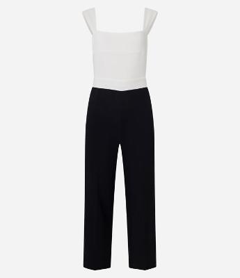 Macacão em Crepe com Decote Quadrado e Alça Larga