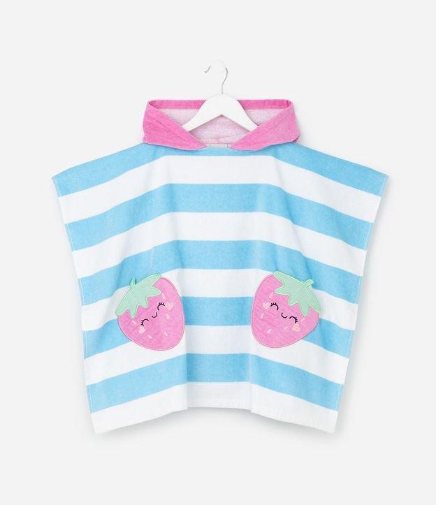 Poncho Infantil Atoalhado com Bolsos Morango - Tam Único - 1