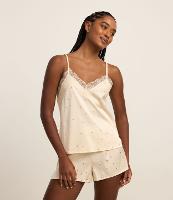 Pijama Short Doll em Cetim Poá com Detalhe de Renda - 2