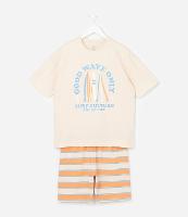 Pijama Infantil Curto com Estampa de Surf - Tam 8 ao 16 Anos - 1