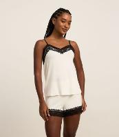 Pijama Short Doll em Viscose com Alcinha e Aplicação de Renda - 2