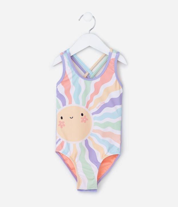 Maiô Infantil com Proteção UV  e Estampa Sol - Tam 2 a 6 Anos - 1