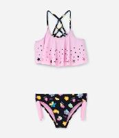 Biquíni Infantil com Proteção UV e Recortes de Estrelas - Tam 5 a 14 Anos - 1