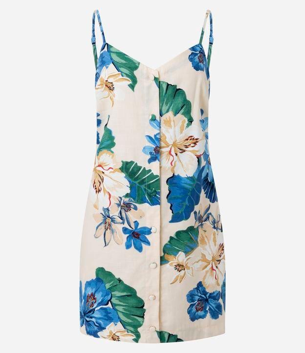 Vestido Curto em Algodão com Estampa Floral e Alcinhas - 1