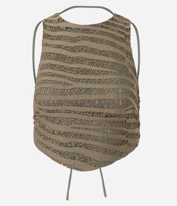 Blusa Frente Única em Renda Texturizada - 1