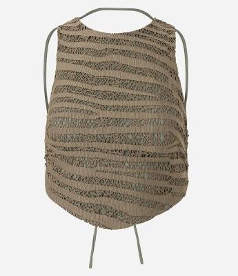 Blusa Frente Única em Renda Texturizada