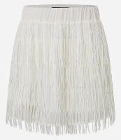 Saia Curta Ajustada em Chiffon com Franjas - 1