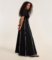 Vestido Evasê Long Midi em Algodão com Decote Laço - 2
