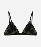 Biquíni Top Cortininha em Microfibra com Estampa de Folhagem - 1