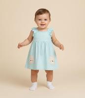 Vestido Infantil com Estampa Poá Ursos e Calcinha - Tam  0 a 18 meses - 2