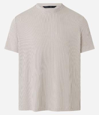 Camiseta Slim Canelada com Textura Vertical