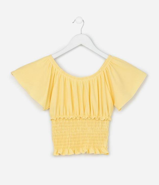 Blusa Regular Infantil com Lastex na Cintura - Tam 5 a 14 Anos - 1