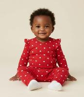 Macacão Infantil com Estampa de Corações e Canelado - Tam RN a 18 Meses - 2