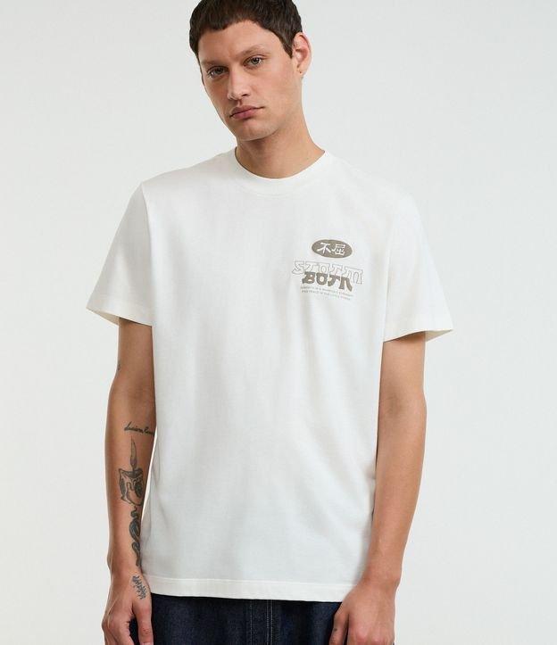 Camiseta Comfort em Algodão com Estampa Frente e Costas de Garça - 3