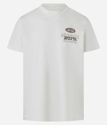 Camiseta Comfort em Algodão com Estampa Frente e Costas de Garça