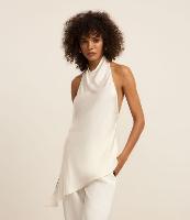 Blusa Frente Única em Cetim com Gola Degagê - 1