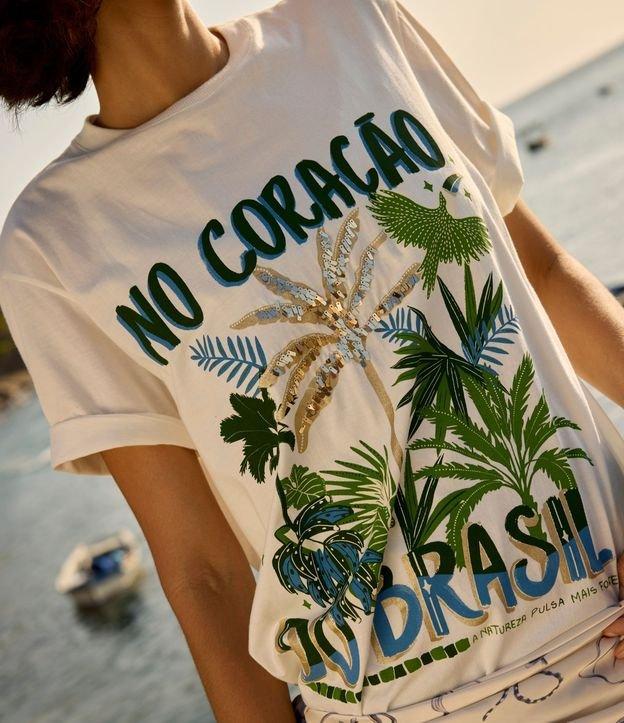 Camiseta T-shirt em Algodão com Paetê No Coração do Brasil - 3