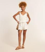 Short Cintura Alta em Viscolinho com Cinto Embutido - 2