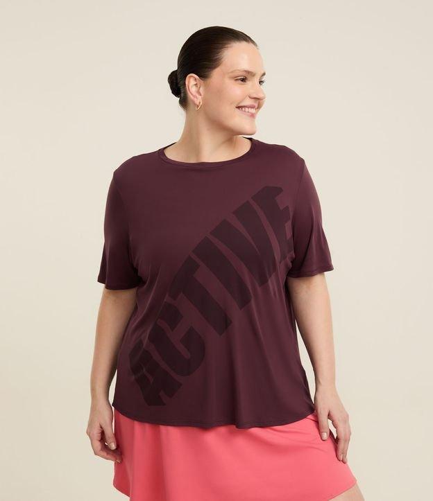 Camiseta Esportivo em Tecnologia Dry com Lettering Active Curve & Plus Size - 1