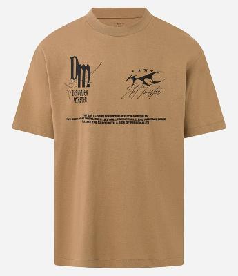 Camiseta Manga Curta em Meia Malha com Estampa Lettering Frente e Costas