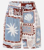 Short Cintura Alta em Viscose com Estampa Tropical - 1